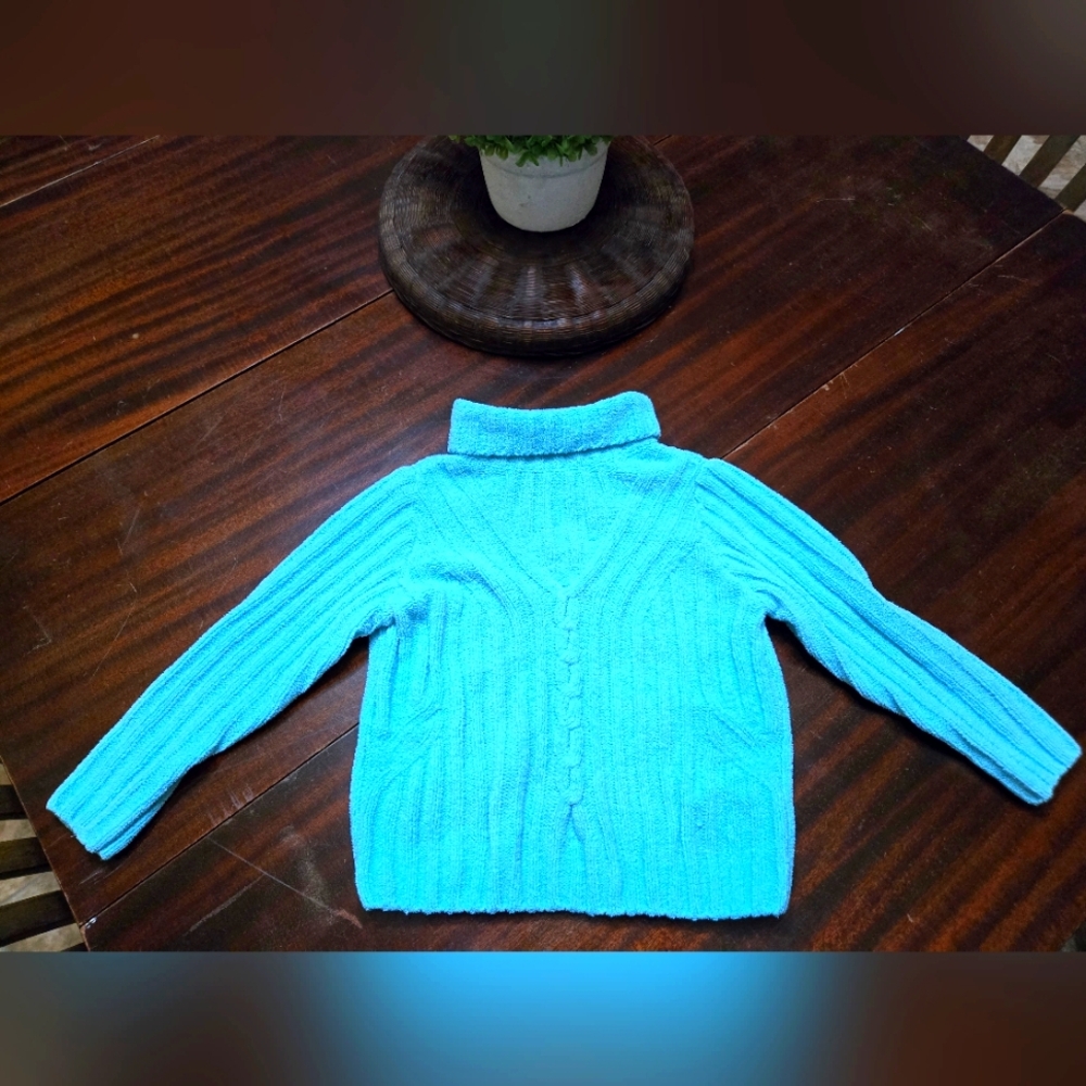 Girls Chunky Mint Green GREENDOG Sweater 3T